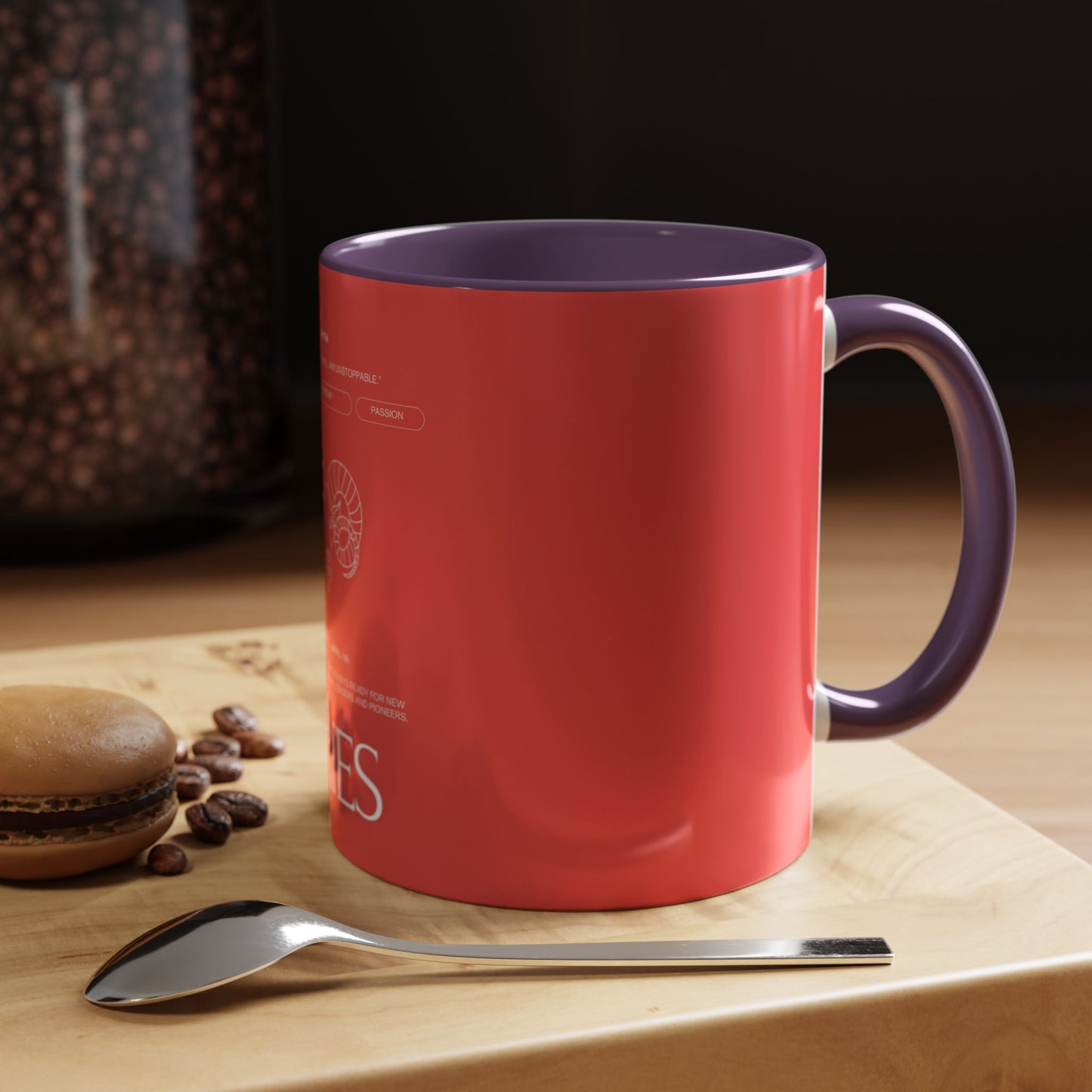 Aries Zodiac Accent Coffee Mug — Red Astrology Horoscope Gift (11/15oz)