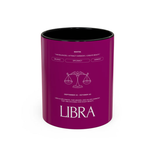 Libra Zodiac Coffee Mug — Astrology Accent Mug with Scales Design