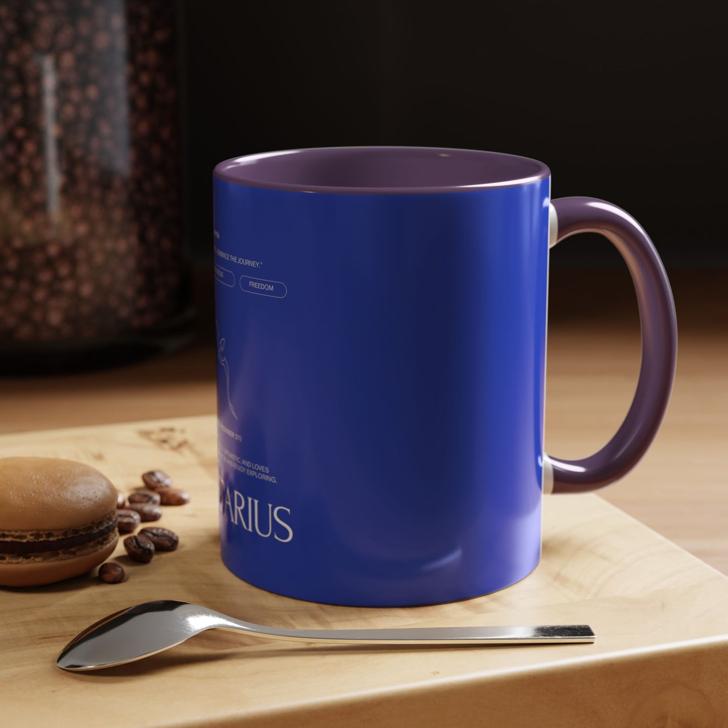 Sagittarius Zodiac Coffee Mug — Blue Accent Astrology Birthday Gift (11/15oz)
