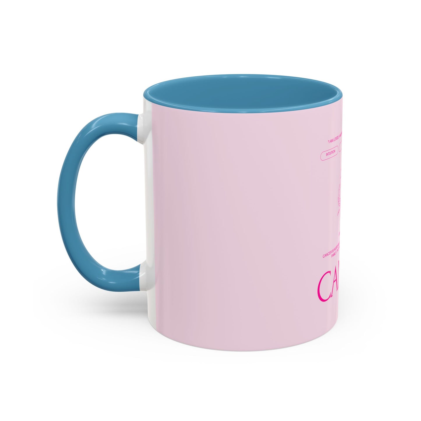 Cancer Zodiac Accent Coffee Mug — Pink Astrology Horoscope Gift (11/15oz)