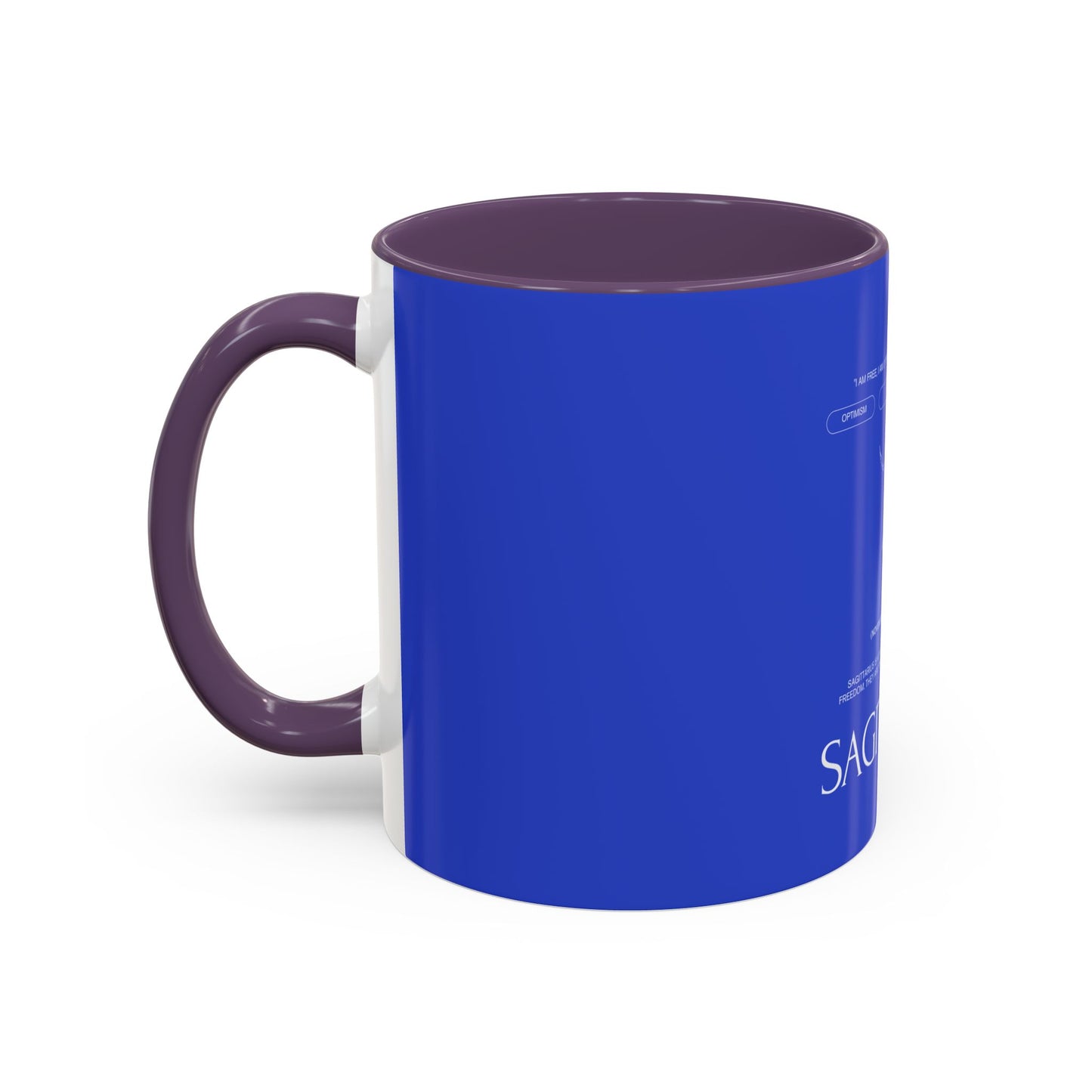 Sagittarius Zodiac Coffee Mug — Blue Accent Astrology Birthday Gift (11/15oz)