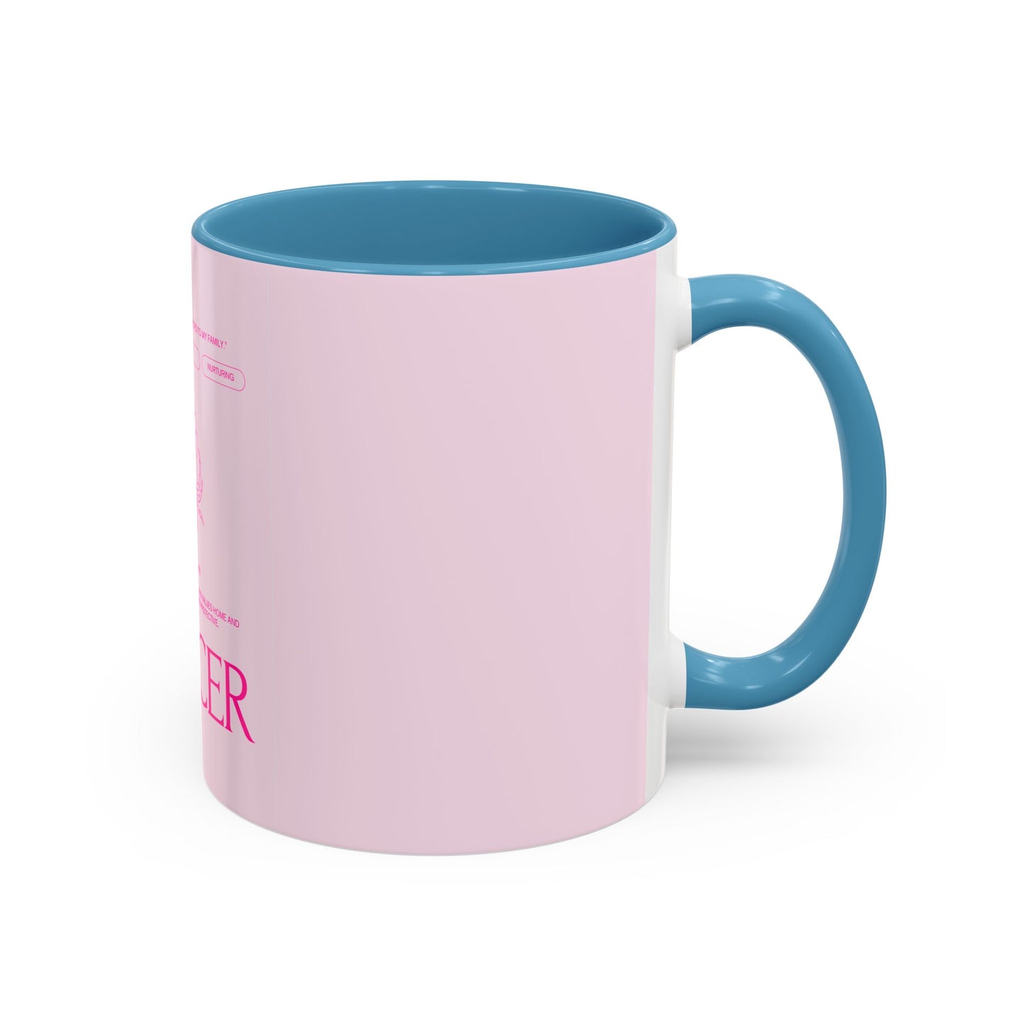 Cancer Zodiac Accent Coffee Mug — Pink Astrology Horoscope Gift (11/15oz)