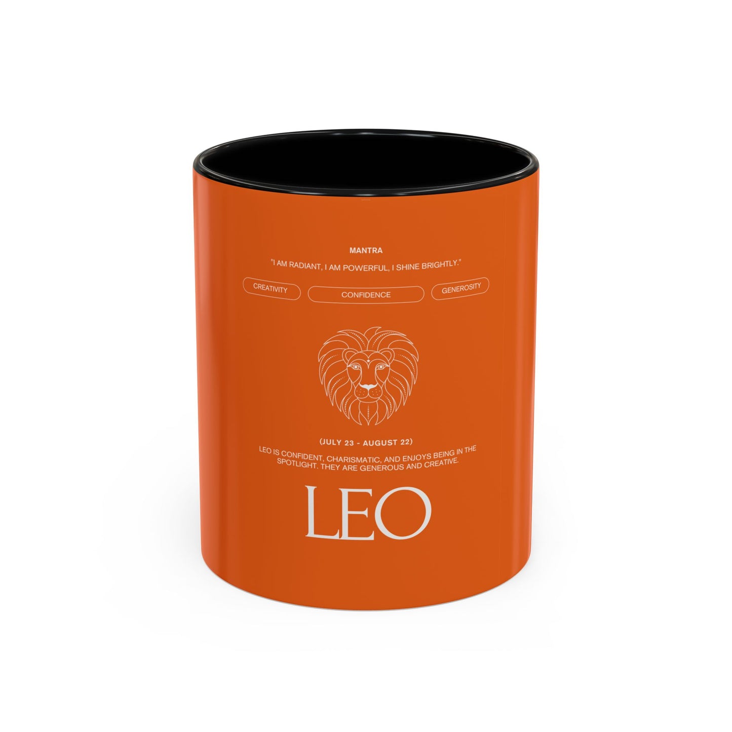 Leo Zodiac Coffee Mug — Orange Accent Astrology Gift
