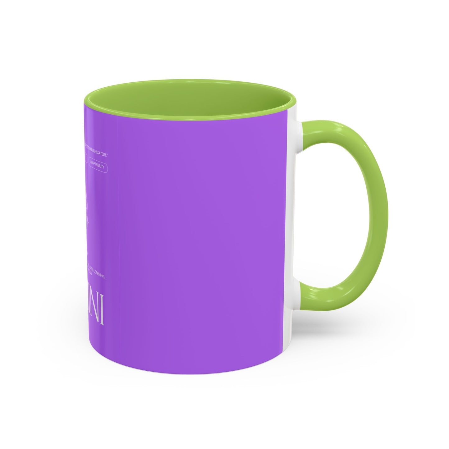 Gemini Zodiac Accent Coffee Mug — Purple Astrology Horoscope 11/15oz