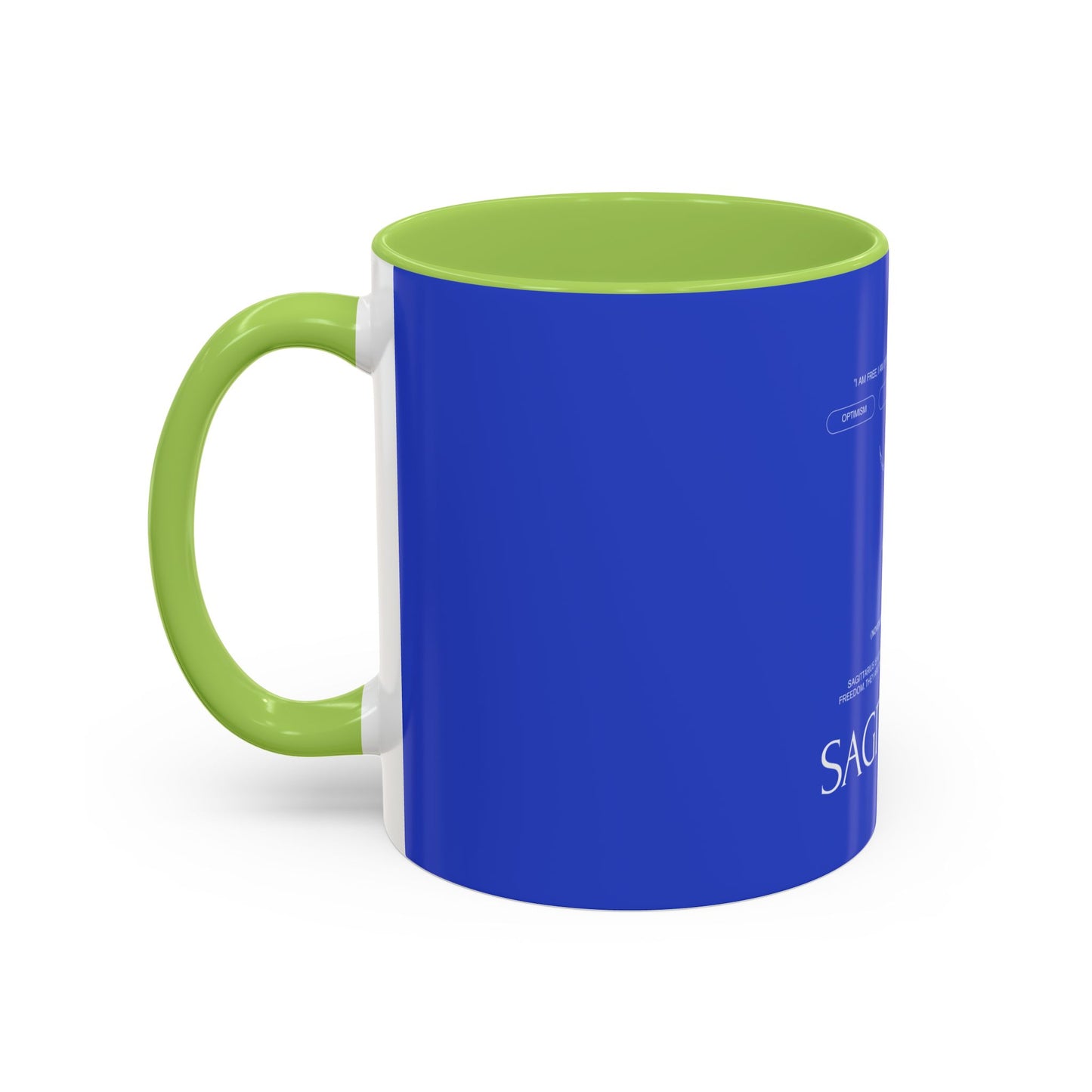 Sagittarius Zodiac Coffee Mug — Blue Accent Astrology Birthday Gift (11/15oz)