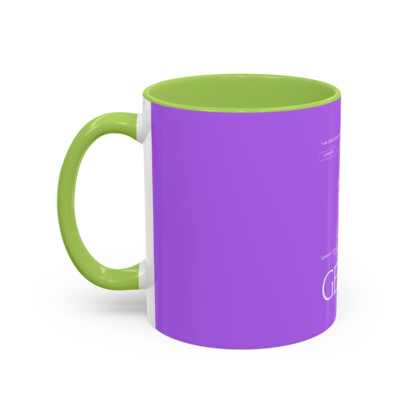 Gemini Zodiac Accent Coffee Mug — Purple Astrology Horoscope 11/15oz