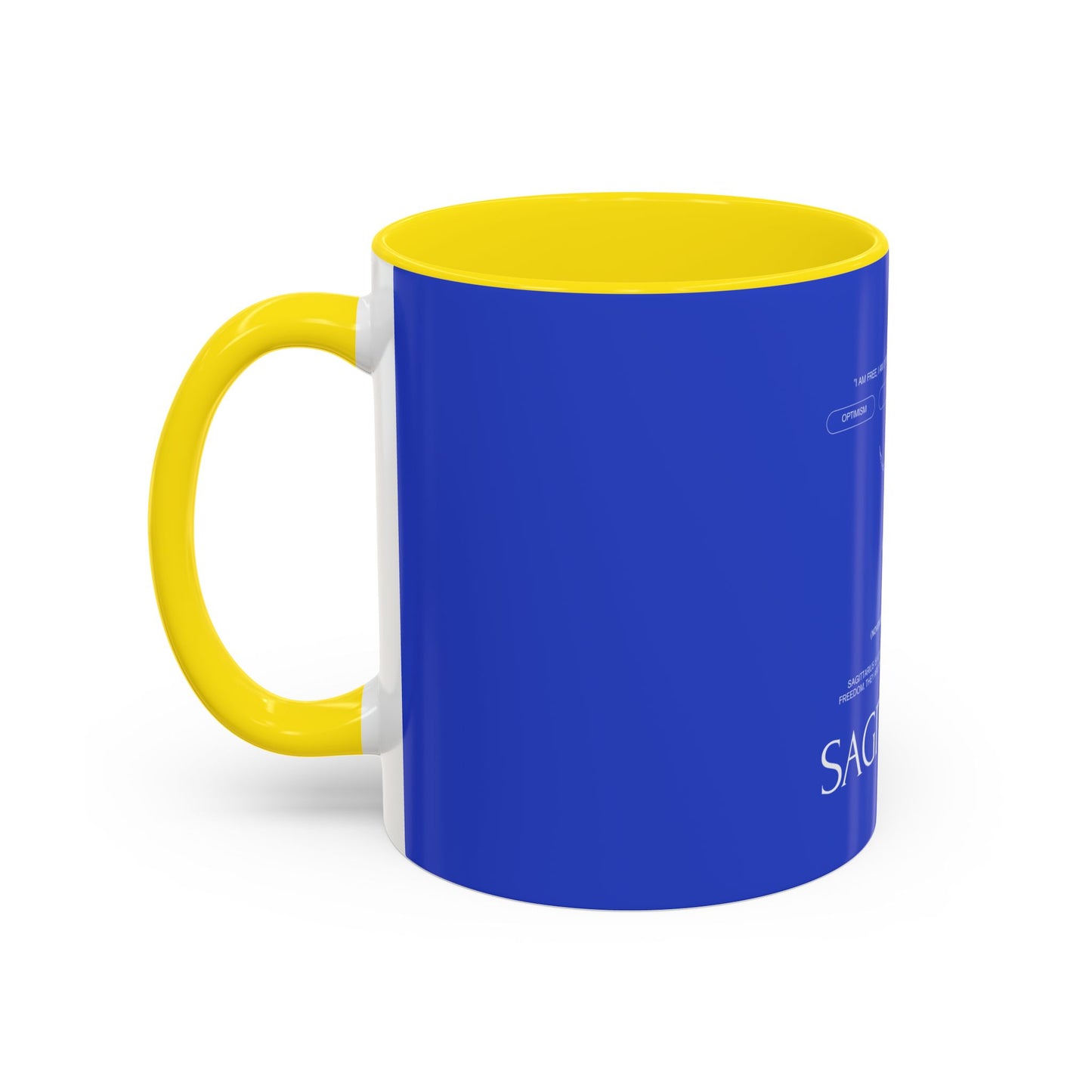 Sagittarius Zodiac Coffee Mug — Blue Accent Astrology Birthday Gift (11/15oz)