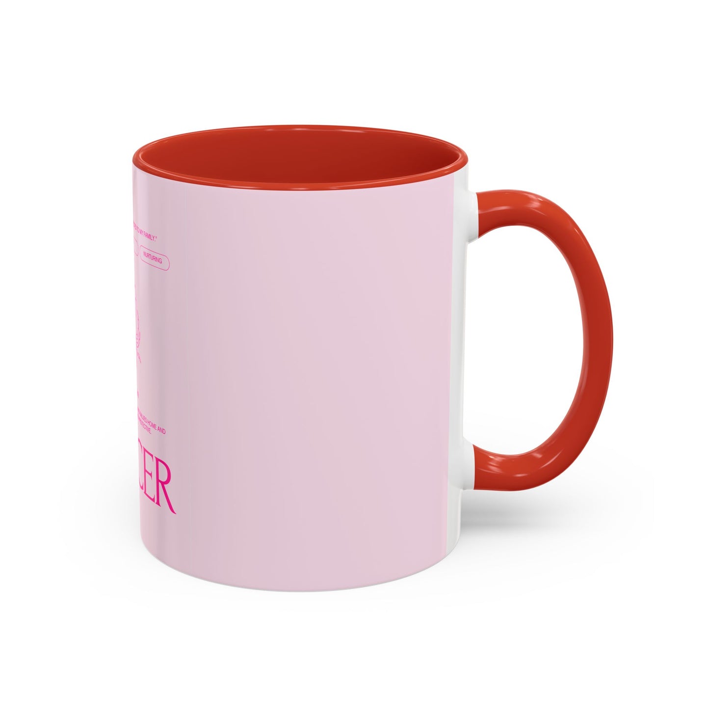 Cancer Zodiac Accent Coffee Mug — Pink Astrology Horoscope Gift (11/15oz)