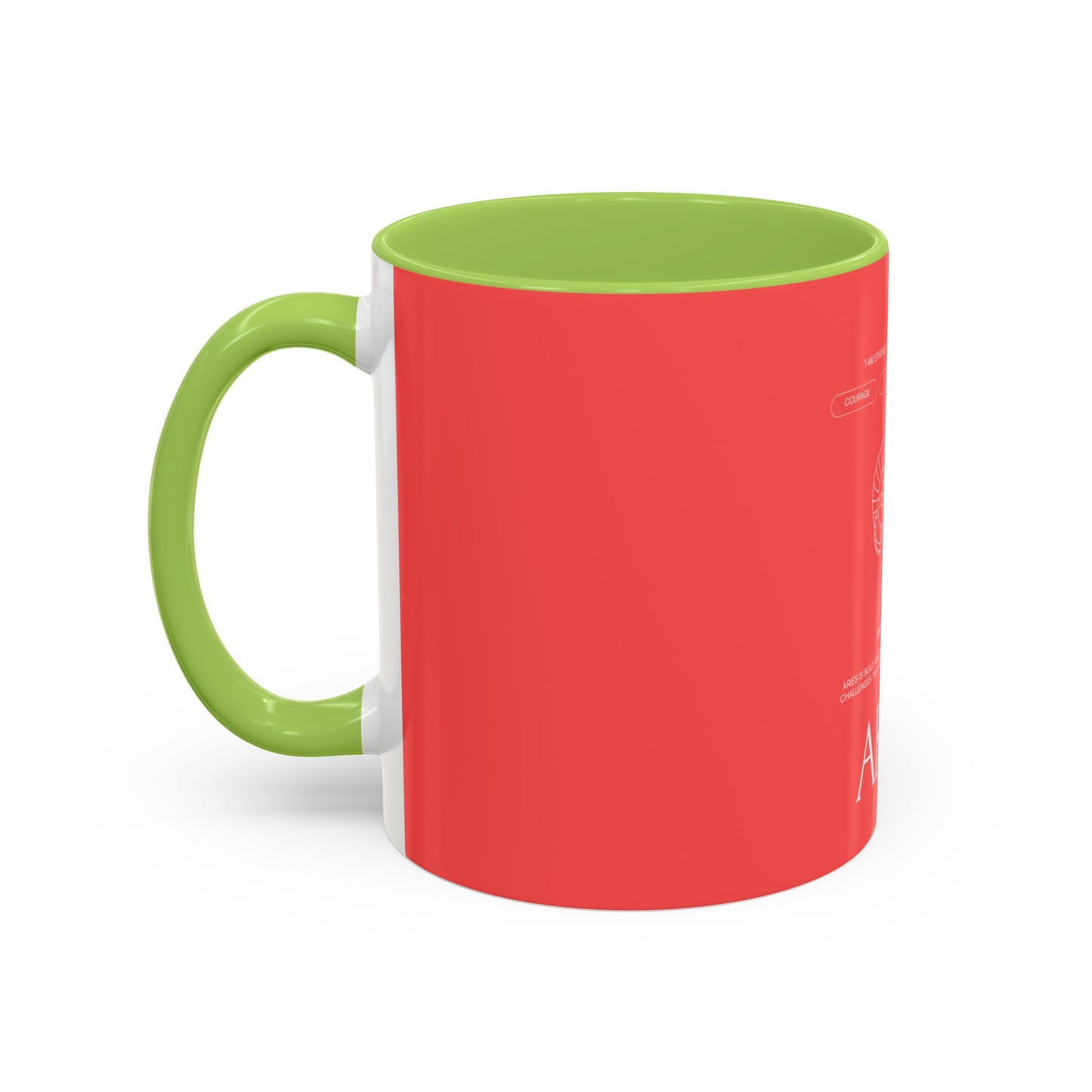 Aries Zodiac Accent Coffee Mug — Red Astrology Horoscope Gift (11/15oz)