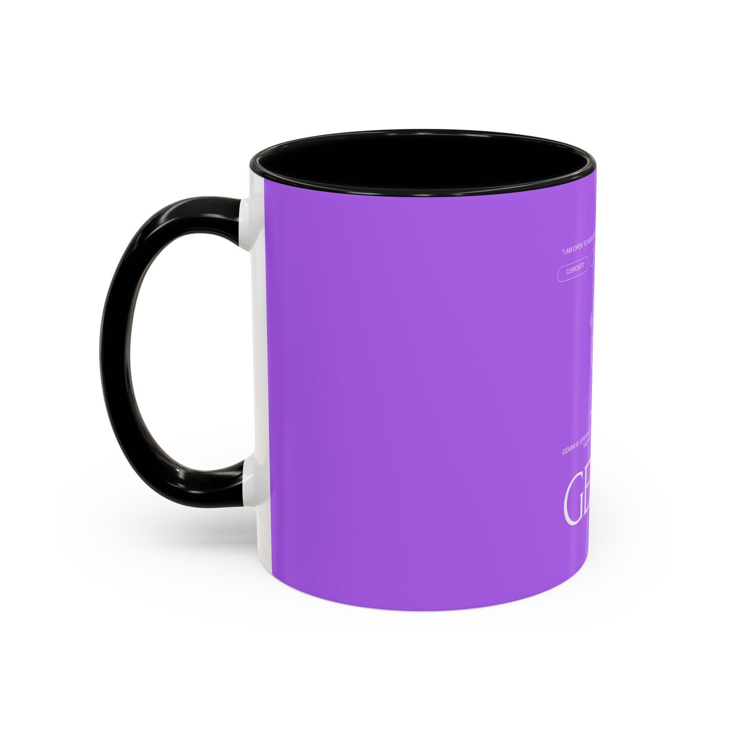 Gemini Zodiac Accent Coffee Mug — Purple Astrology Horoscope 11/15oz