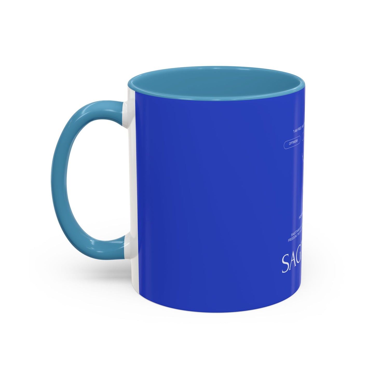 Sagittarius Zodiac Coffee Mug — Blue Accent Astrology Birthday Gift (11/15oz)