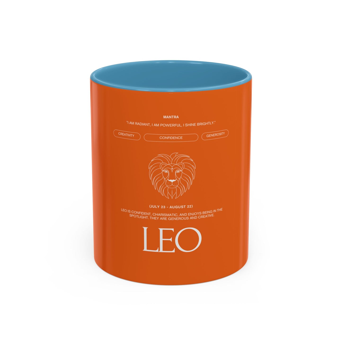 Leo Zodiac Coffee Mug — Orange Accent Astrology Gift