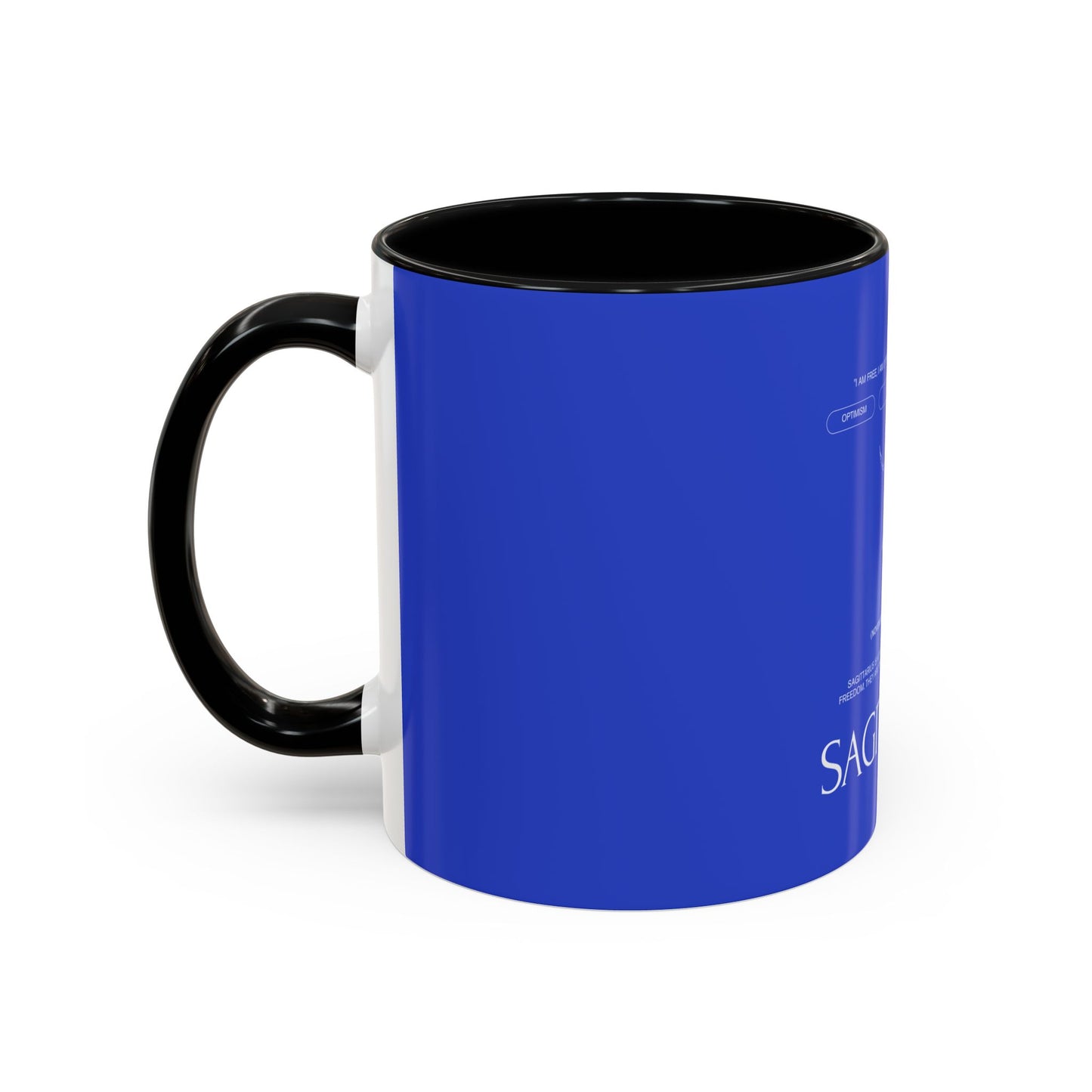 Sagittarius Zodiac Coffee Mug — Blue Accent Astrology Birthday Gift (11/15oz)