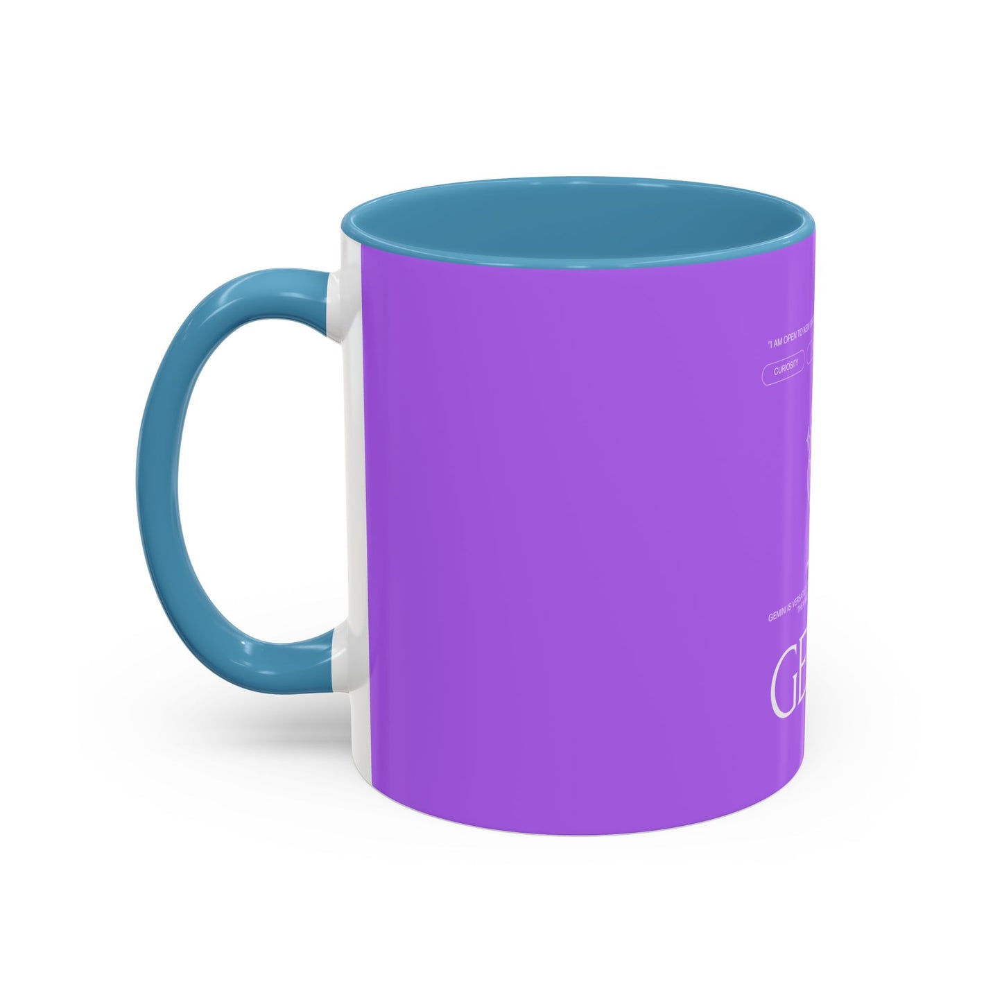 Gemini Zodiac Accent Coffee Mug — Purple Astrology Horoscope 11/15oz