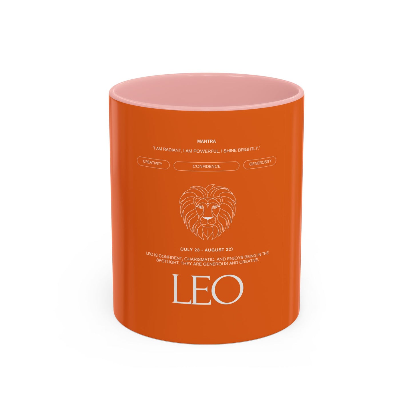 Leo Zodiac Coffee Mug — Orange Accent Astrology Gift