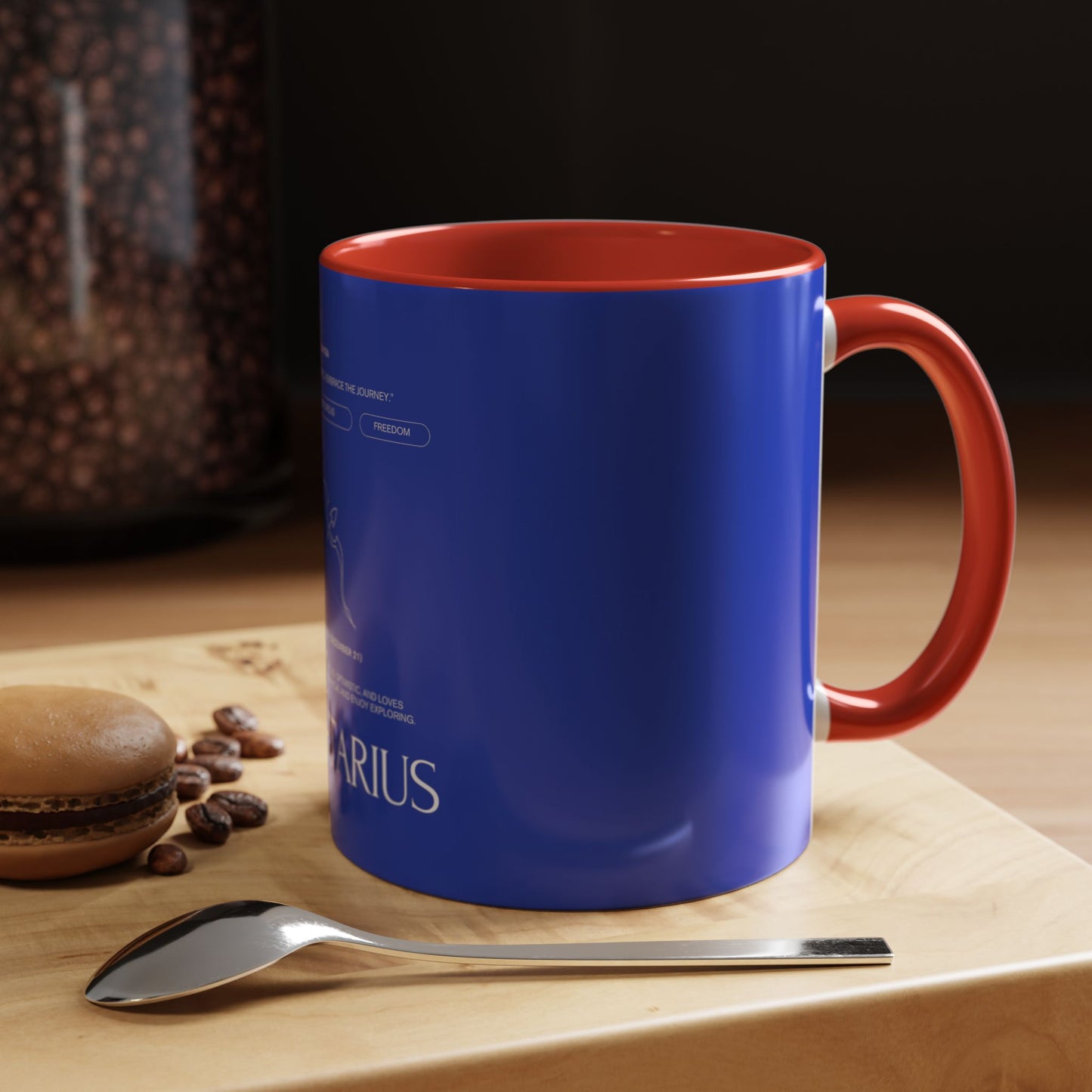 Sagittarius Zodiac Coffee Mug — Blue Accent Astrology Birthday Gift (11/15oz)