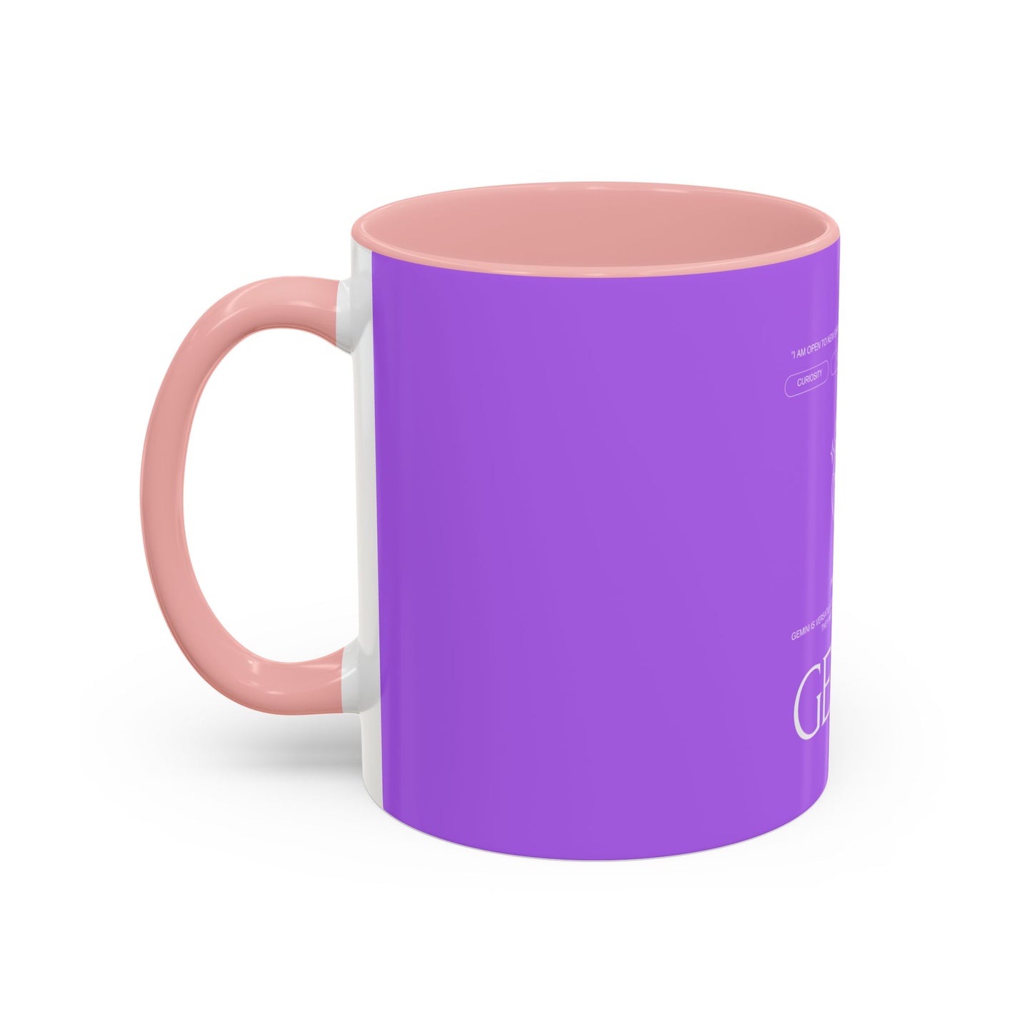 Gemini Zodiac Accent Coffee Mug — Purple Astrology Horoscope 11/15oz