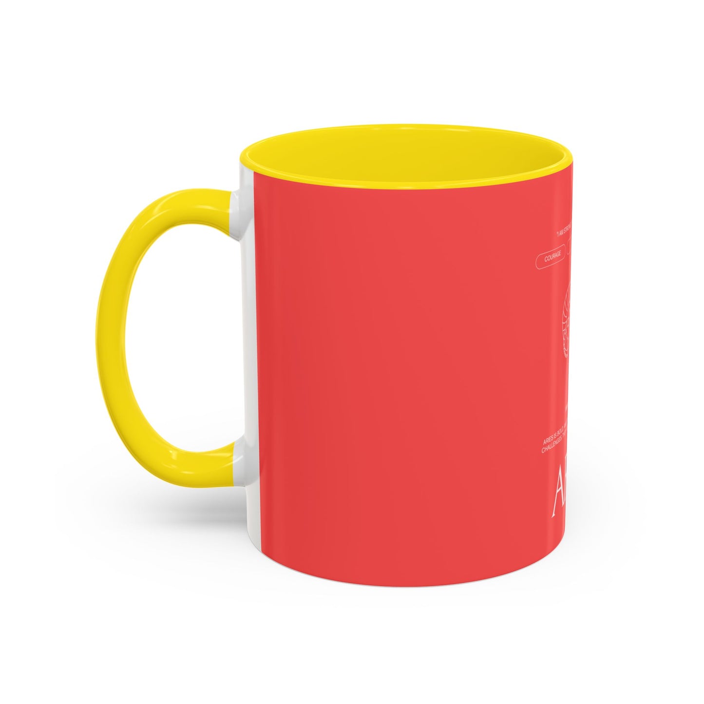 Aries Zodiac Accent Coffee Mug — Red Astrology Horoscope Gift (11/15oz)