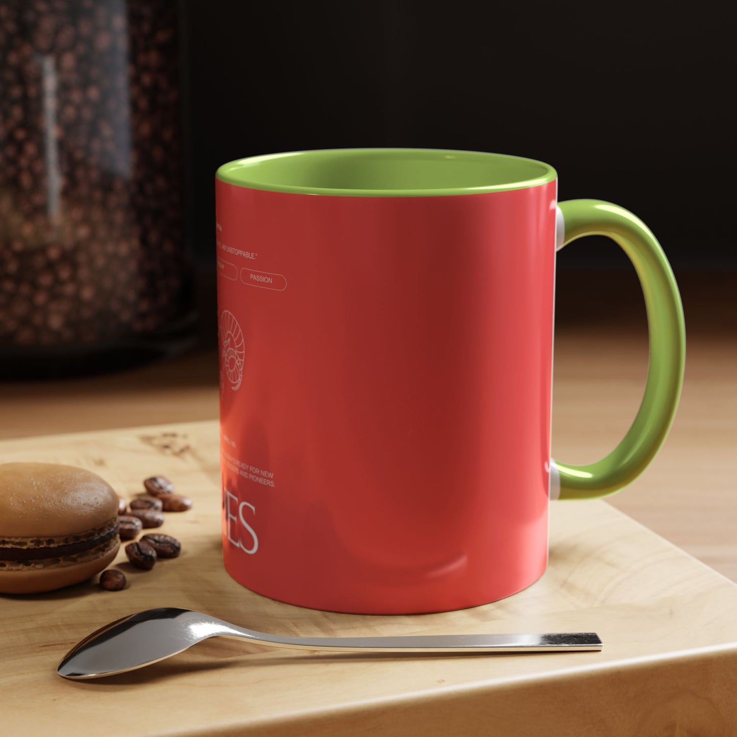 Aries Zodiac Accent Coffee Mug — Red Astrology Horoscope Gift (11/15oz)