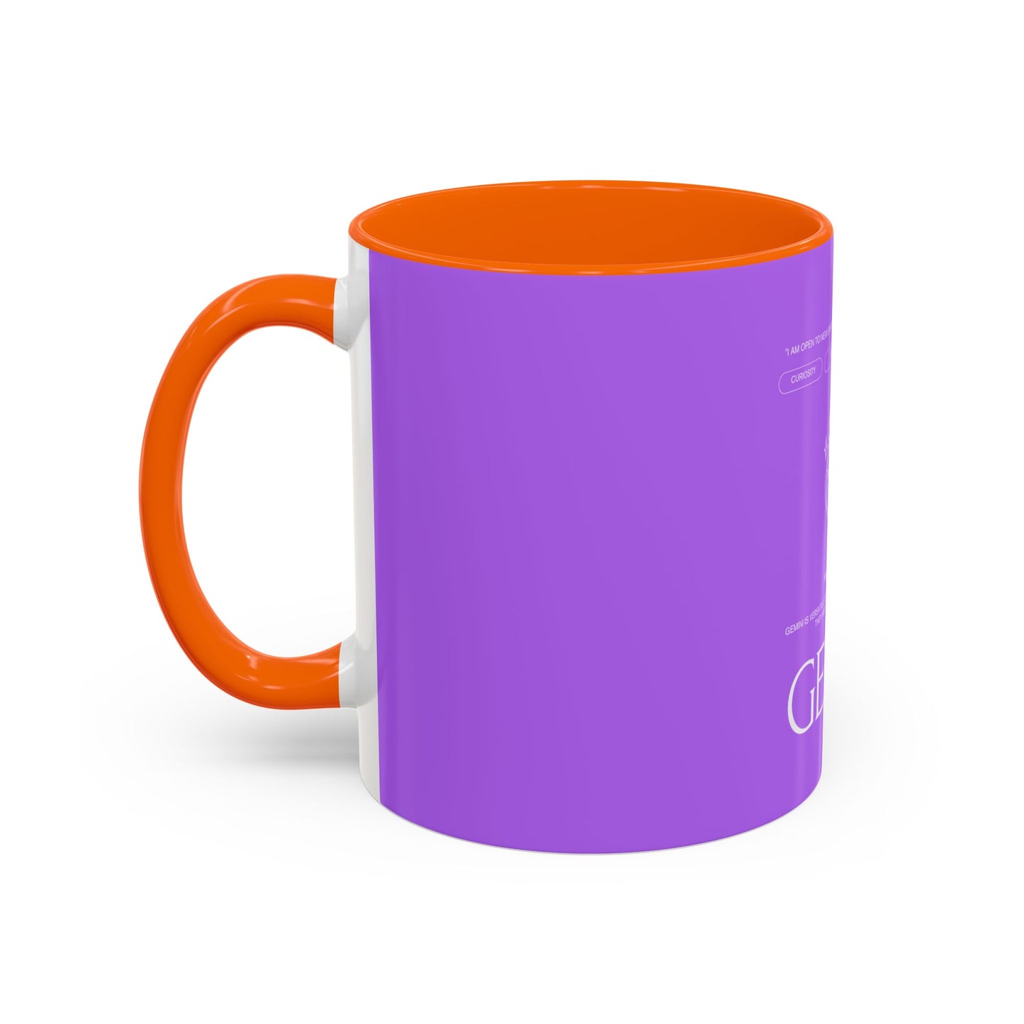 Gemini Zodiac Accent Coffee Mug — Purple Astrology Horoscope 11/15oz