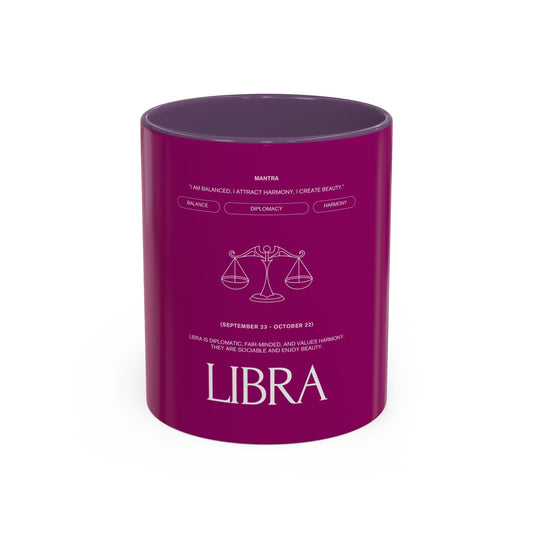 Libra Zodiac Coffee Mug — Astrology Accent Mug with Scales Design