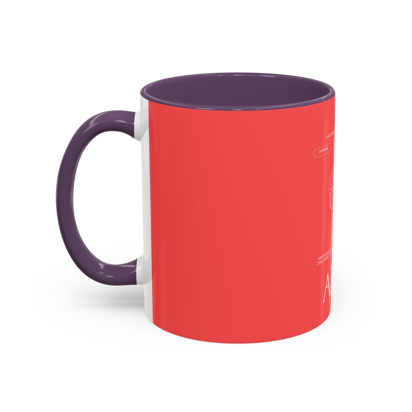 Aries Zodiac Accent Coffee Mug — Red Astrology Horoscope Gift (11/15oz)