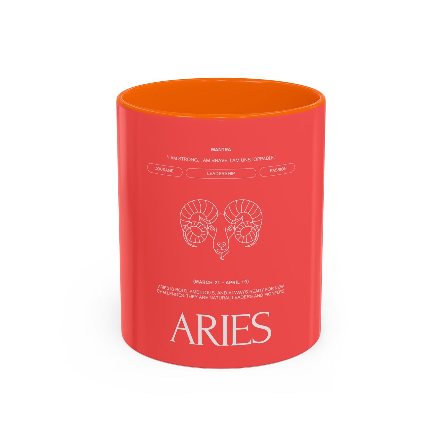 Aries Zodiac Accent Coffee Mug — Red Astrology Horoscope Gift (11/15oz)