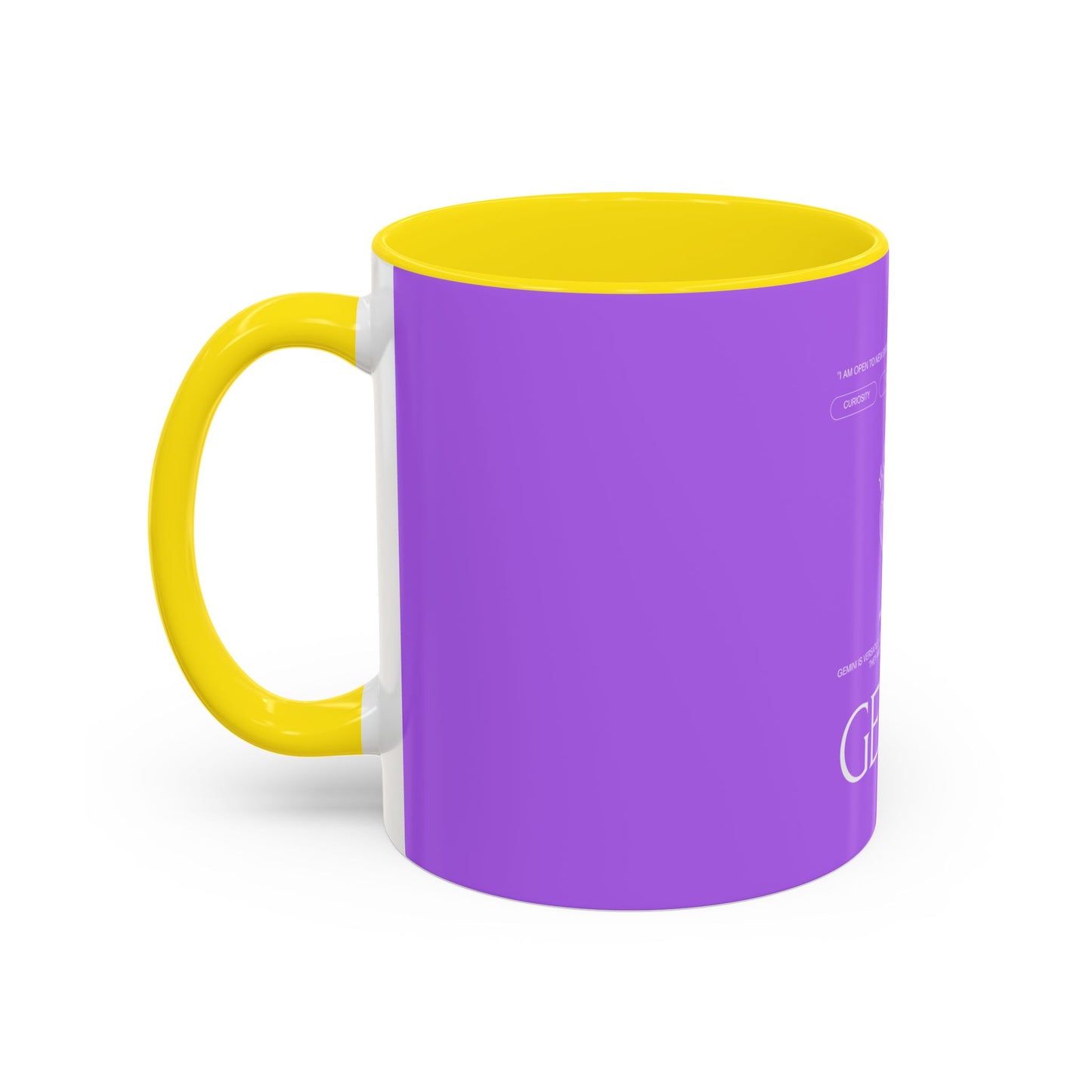 Gemini Zodiac Accent Coffee Mug — Purple Astrology Horoscope 11/15oz