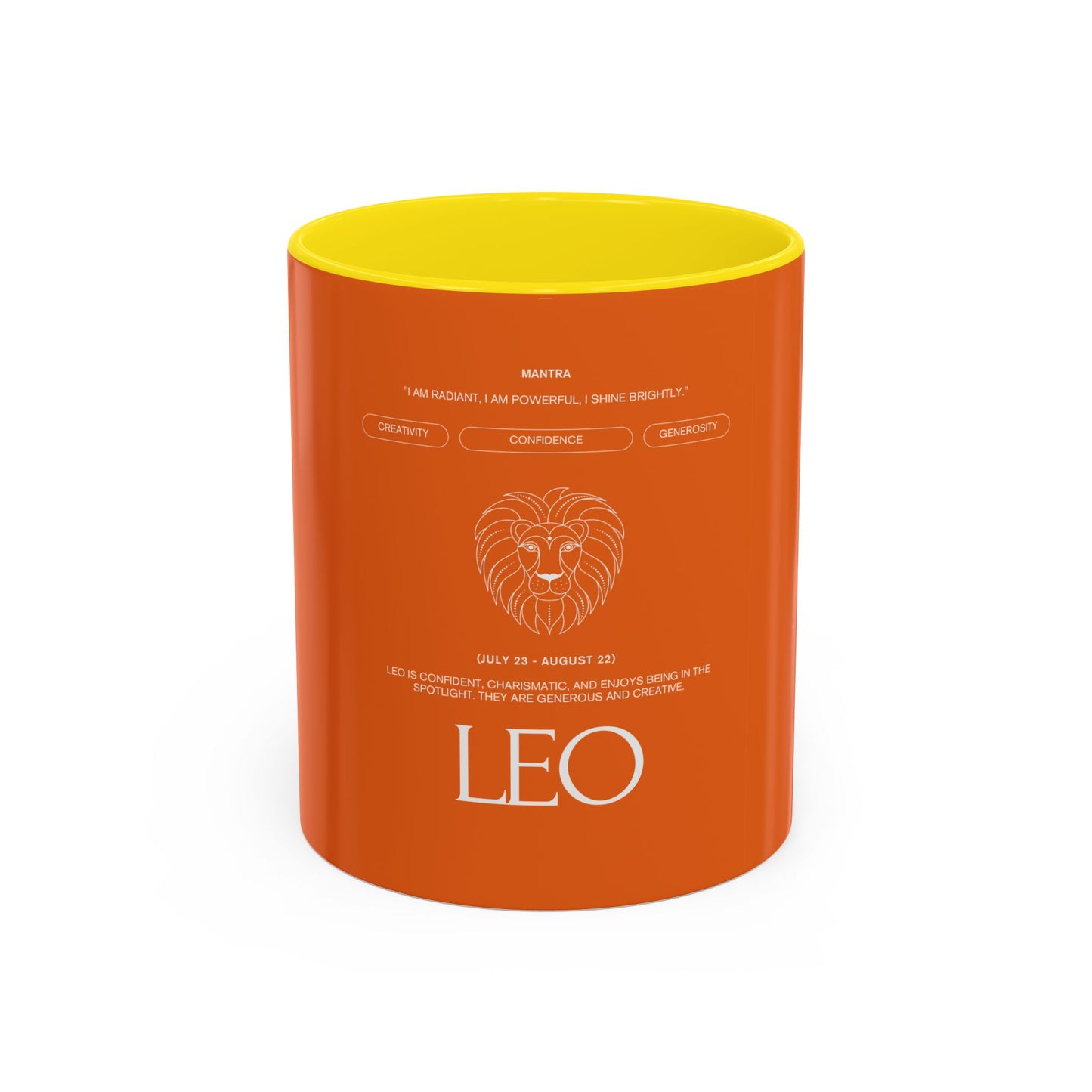 Leo Zodiac Coffee Mug — Orange Accent Astrology Gift
