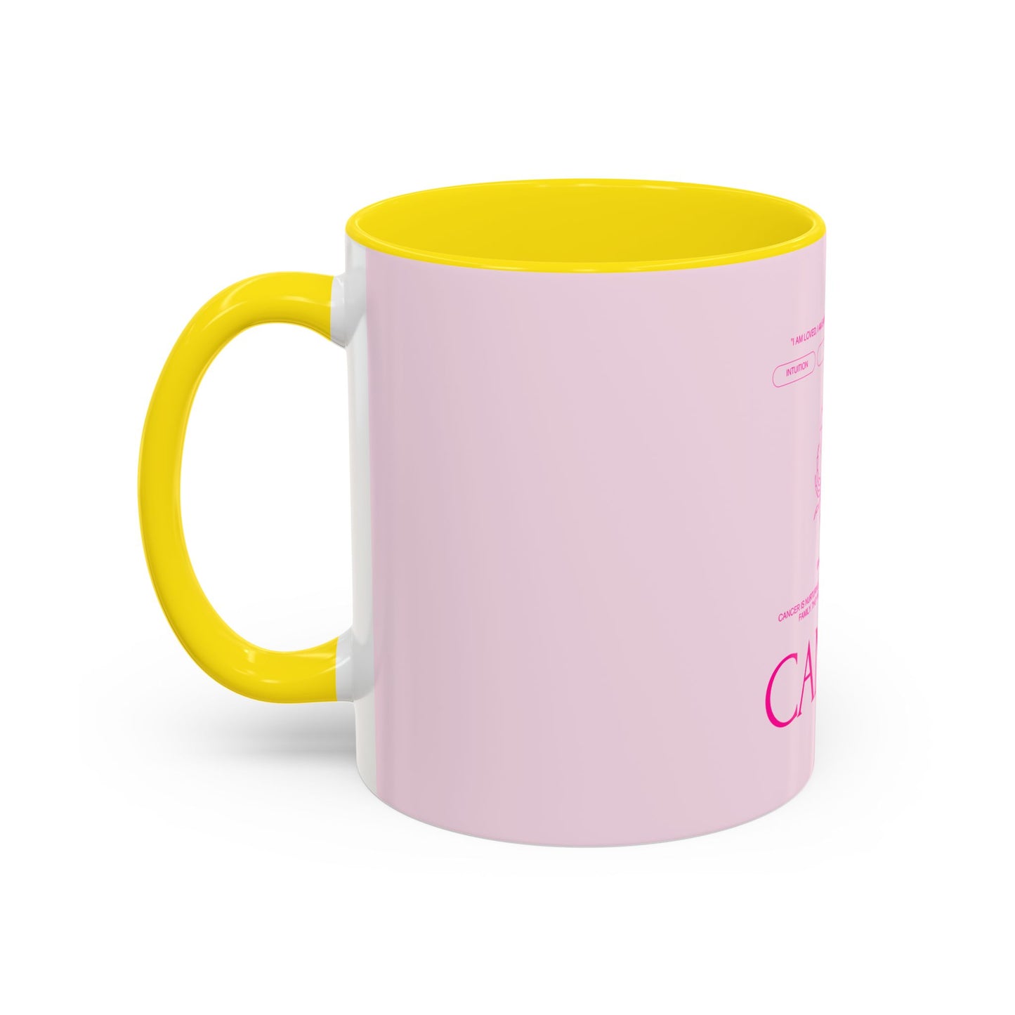 Cancer Zodiac Accent Coffee Mug — Pink Astrology Horoscope Gift (11/15oz)