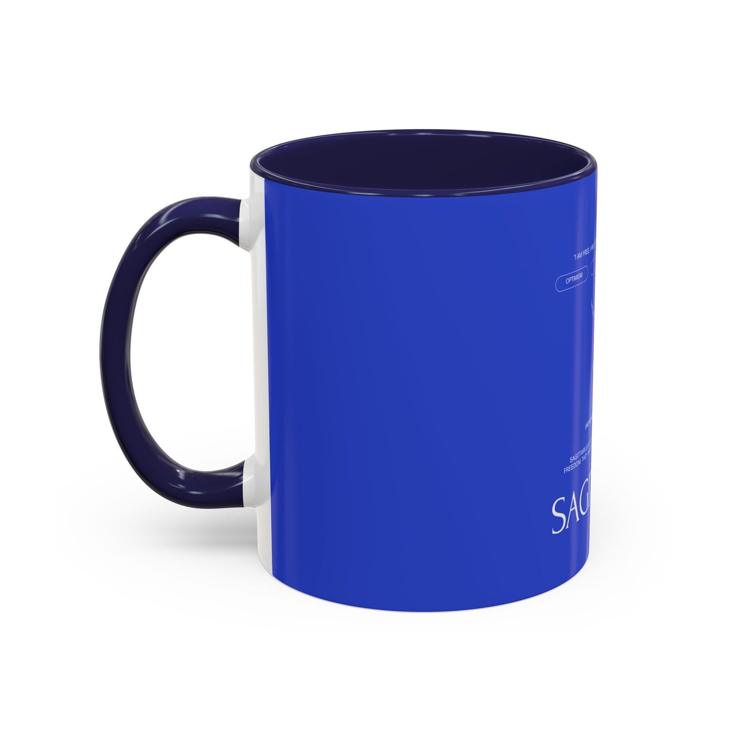 Sagittarius Zodiac Coffee Mug — Blue Accent Astrology Birthday Gift (11/15oz)