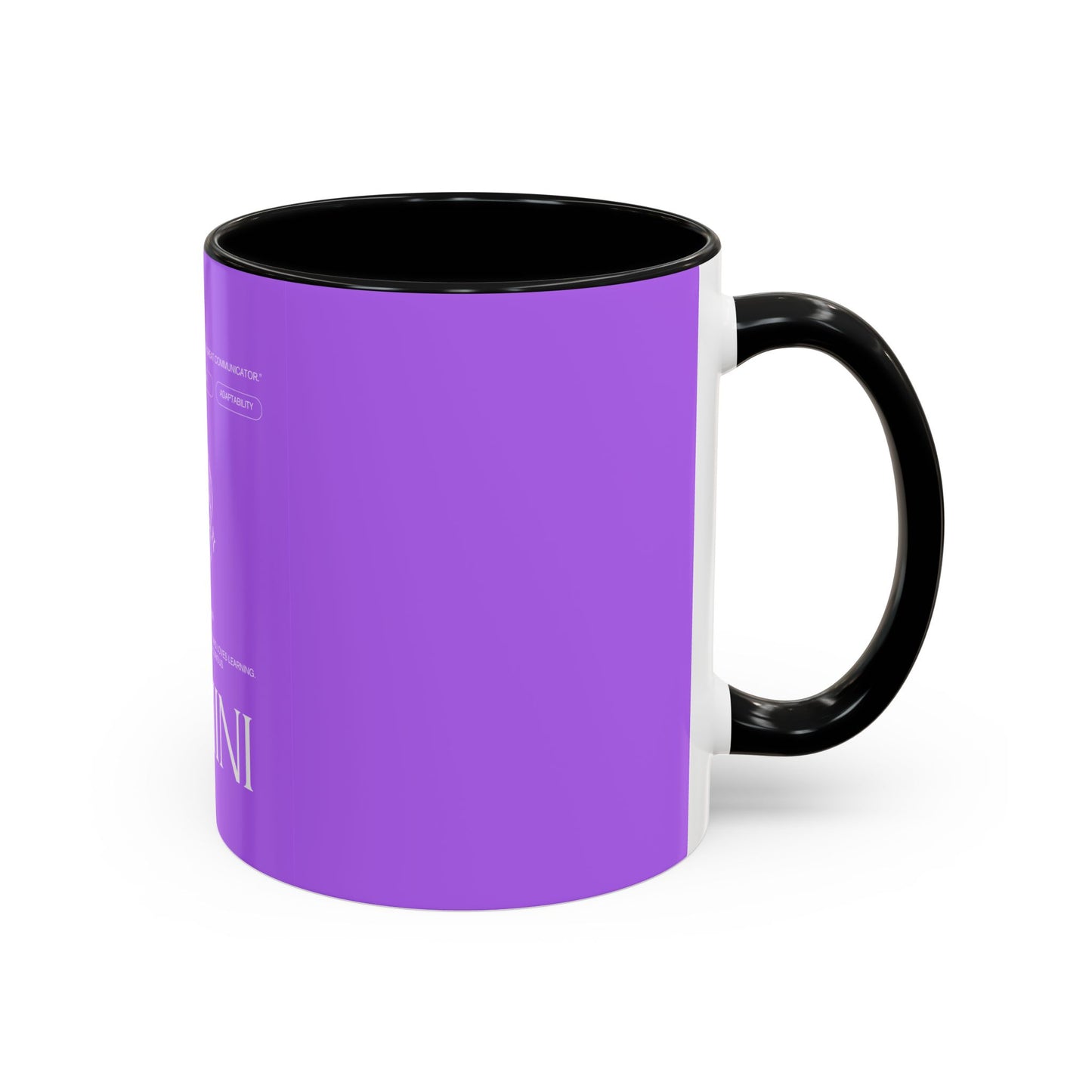 Gemini Zodiac Accent Coffee Mug — Purple Astrology Horoscope 11/15oz