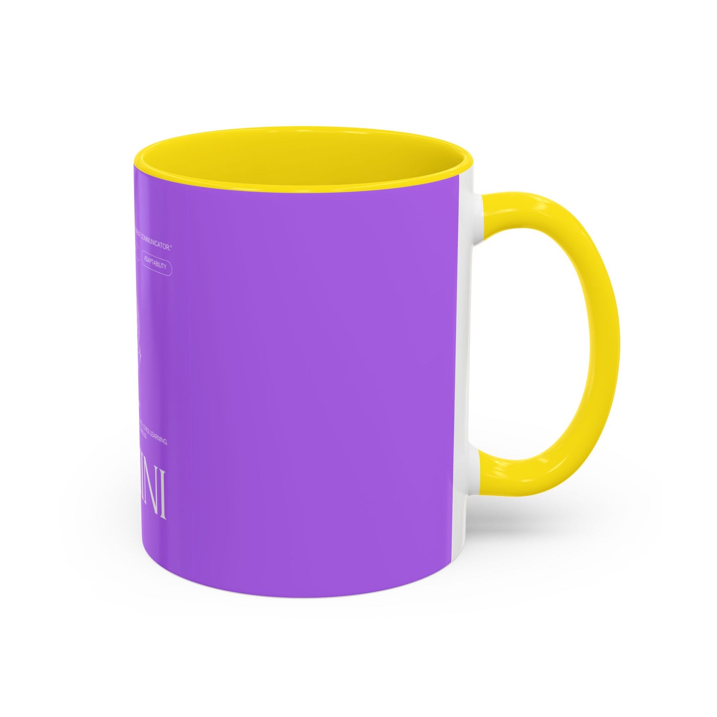 Gemini Zodiac Accent Coffee Mug — Purple Astrology Horoscope 11/15oz