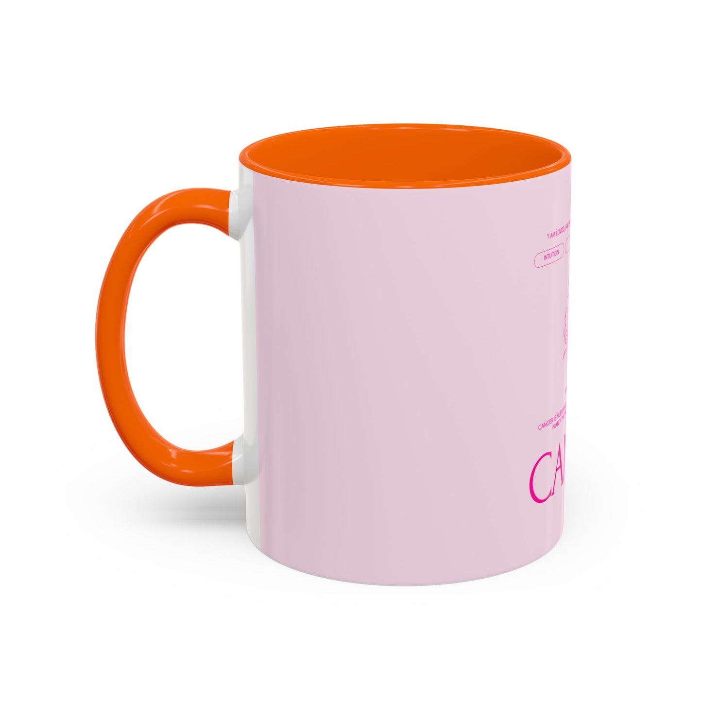 Cancer Zodiac Accent Coffee Mug — Pink Astrology Horoscope Gift (11/15oz)