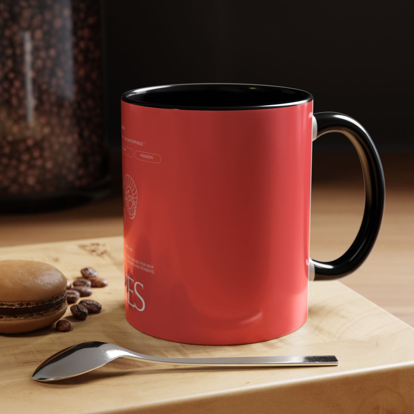 Aries Zodiac Accent Coffee Mug — Red Astrology Horoscope Gift (11/15oz)