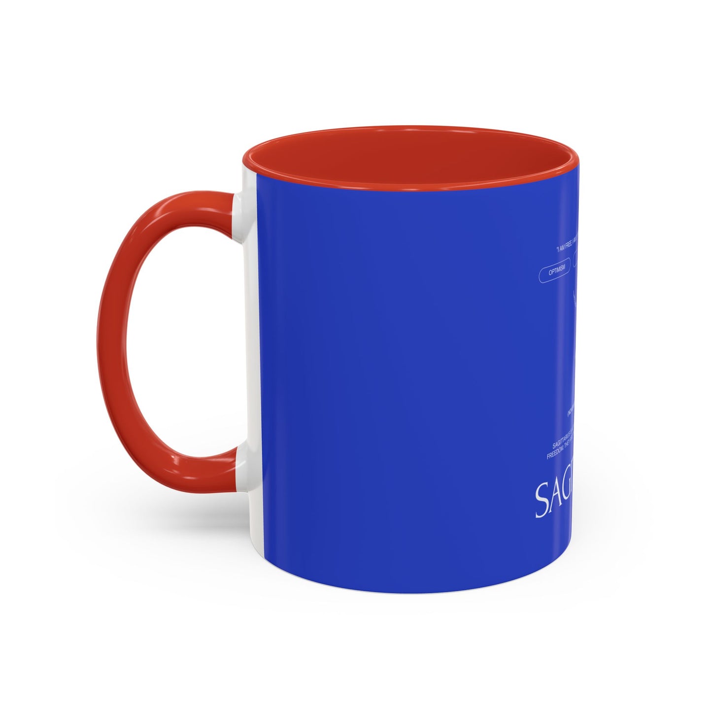 Sagittarius Zodiac Coffee Mug — Blue Accent Astrology Birthday Gift (11/15oz)