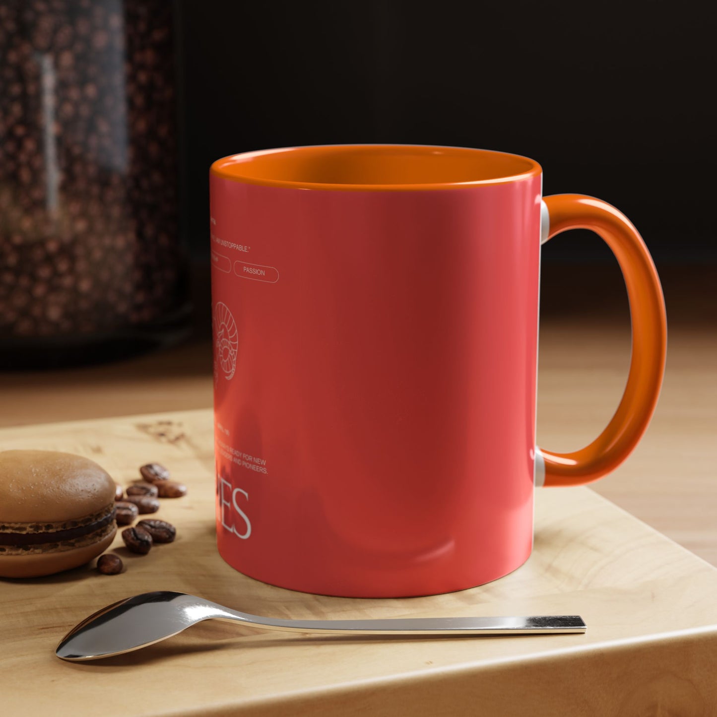 Aries Zodiac Accent Coffee Mug — Red Astrology Horoscope Gift (11/15oz)