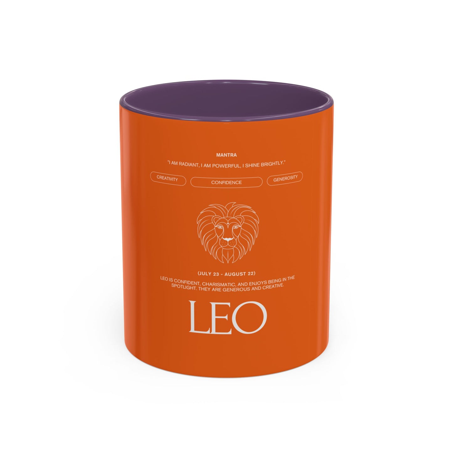 Leo Zodiac Coffee Mug — Orange Accent Astrology Gift