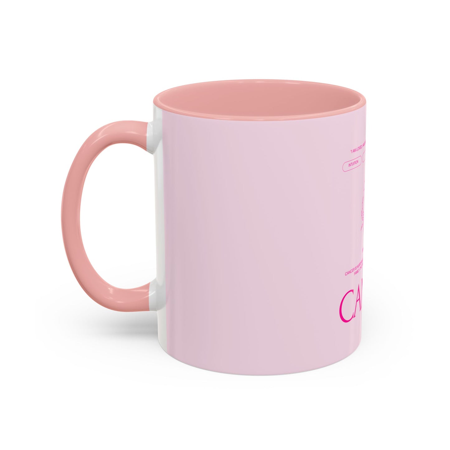 Cancer Zodiac Accent Coffee Mug — Pink Astrology Horoscope Gift (11/15oz)