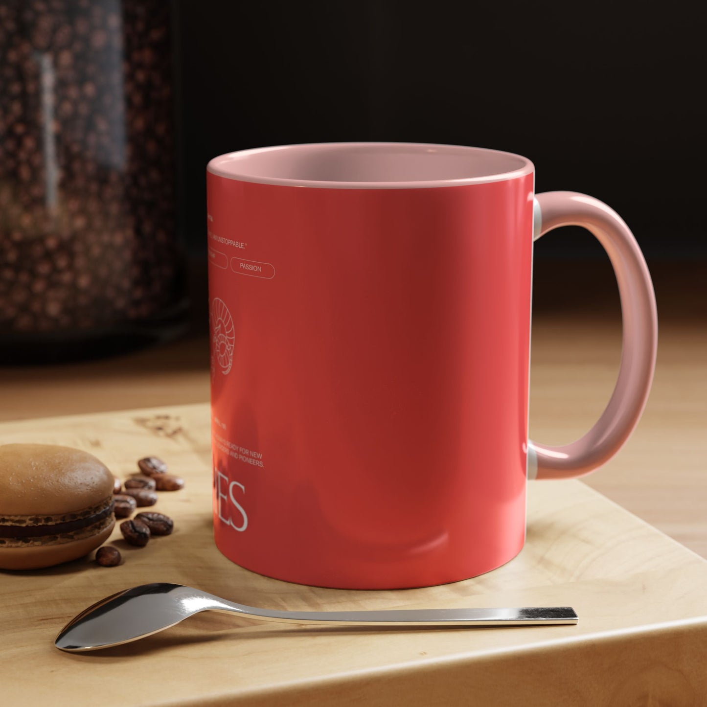 Aries Zodiac Accent Coffee Mug — Red Astrology Horoscope Gift (11/15oz)