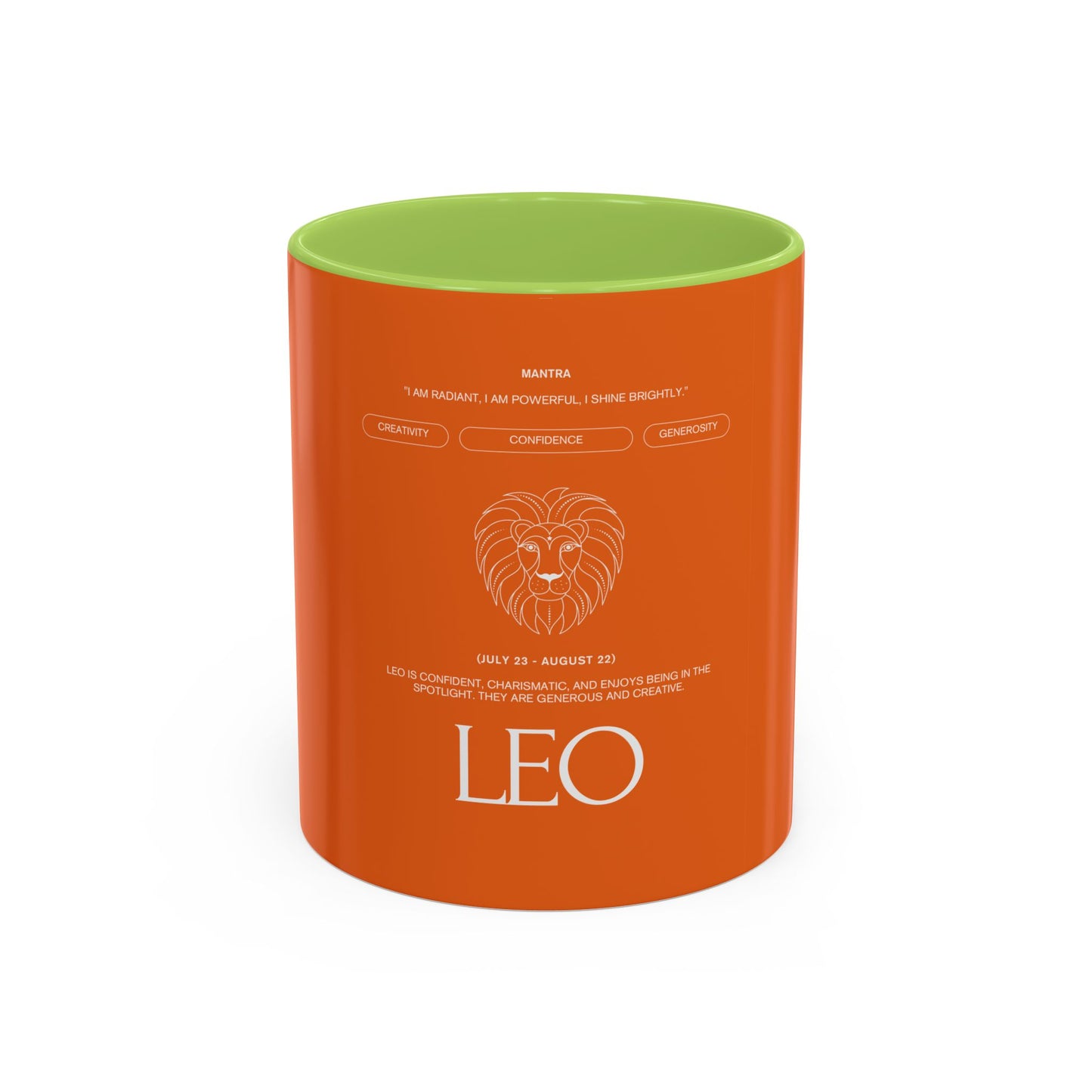 Leo Zodiac Coffee Mug — Orange Accent Astrology Gift