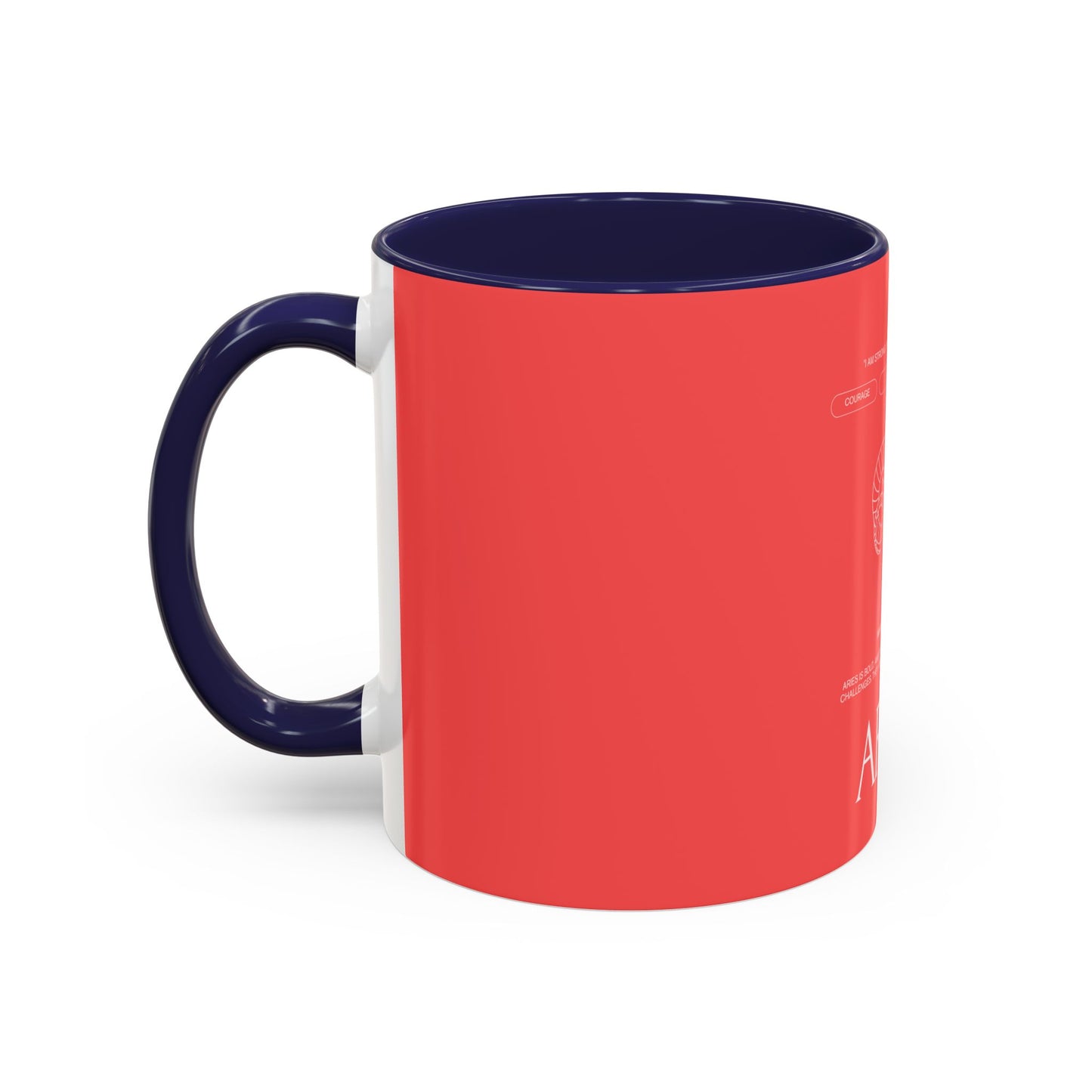 Aries Zodiac Accent Coffee Mug — Red Astrology Horoscope Gift (11/15oz)