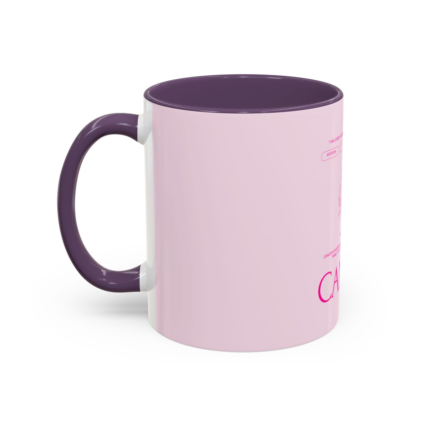 Cancer Zodiac Accent Coffee Mug — Pink Astrology Horoscope Gift (11/15oz)