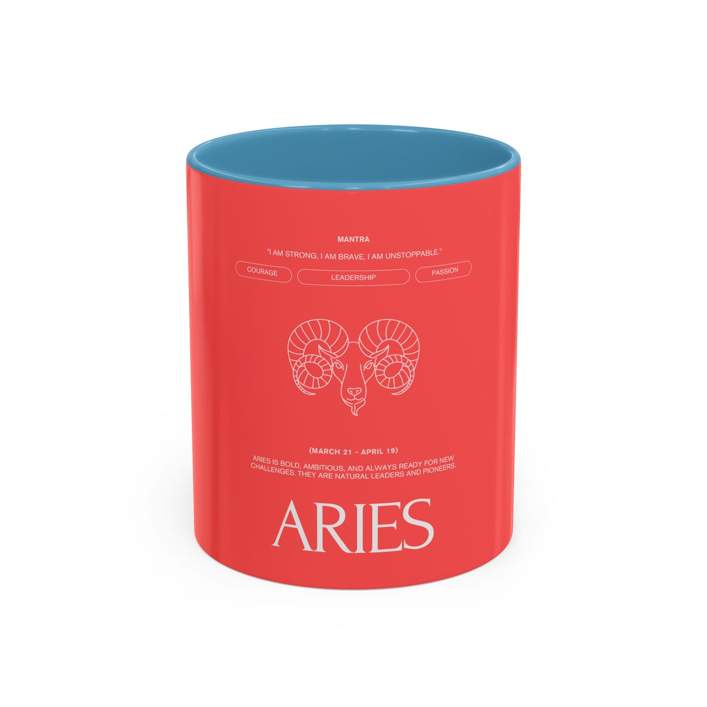 Aries Zodiac Accent Coffee Mug — Red Astrology Horoscope Gift (11/15oz)