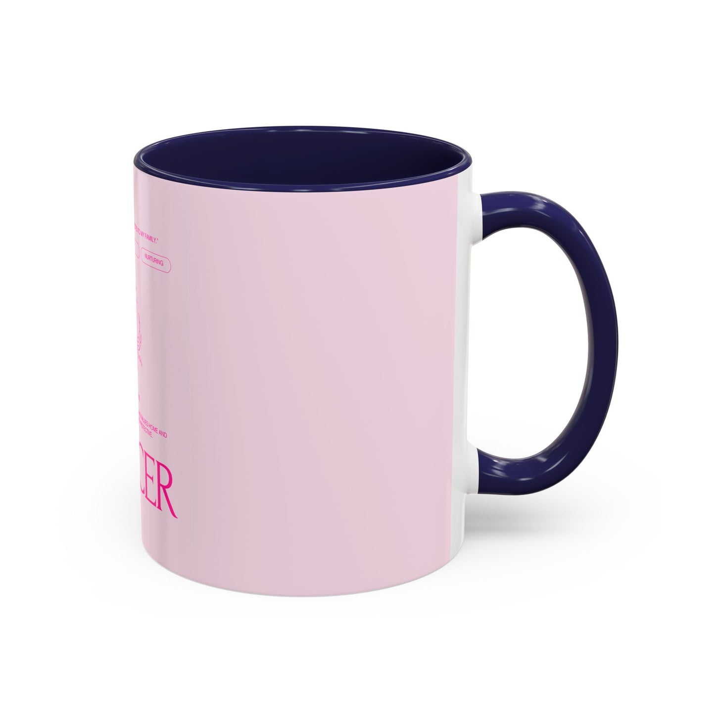 Cancer Zodiac Accent Coffee Mug — Pink Astrology Horoscope Gift (11/15oz)