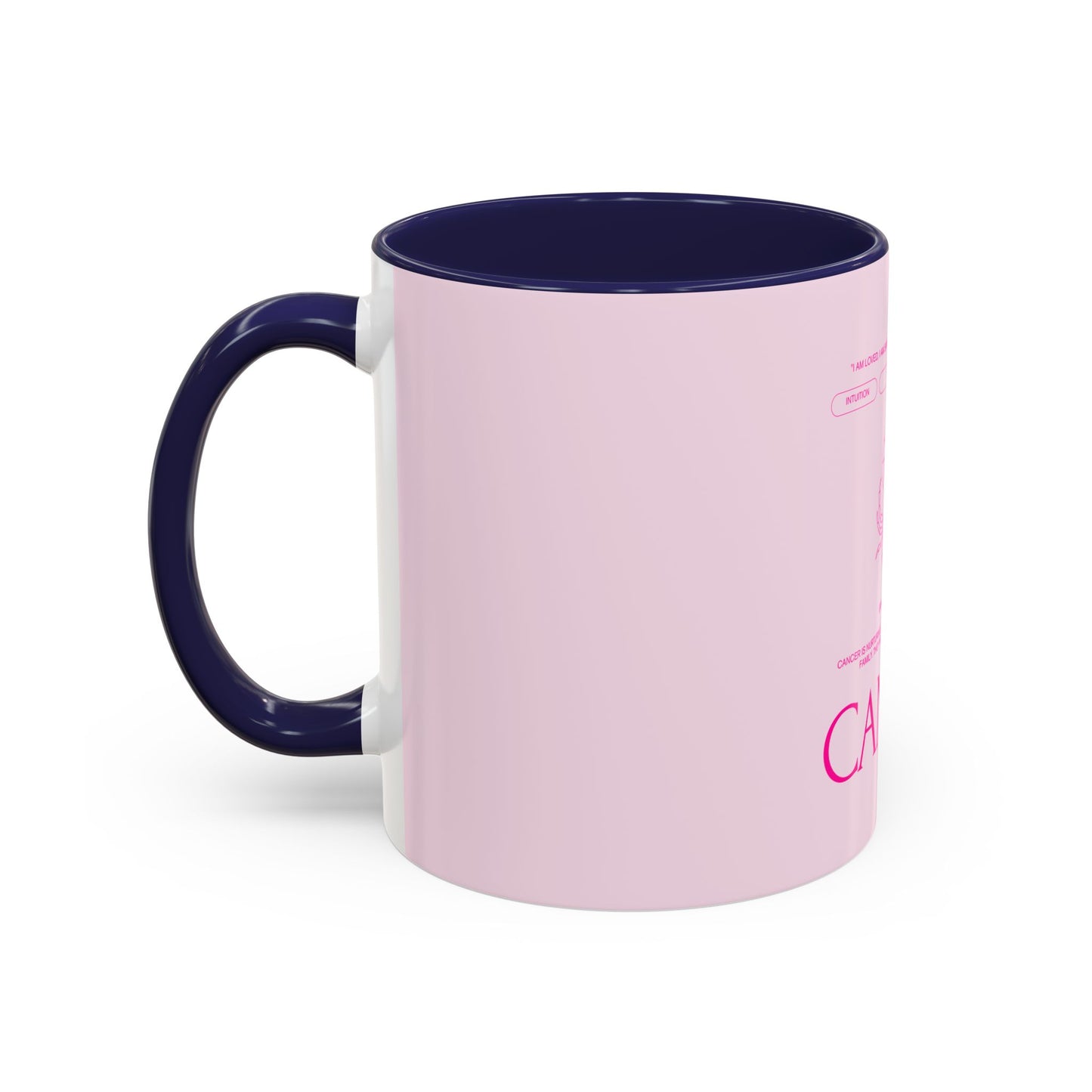 Cancer Zodiac Accent Coffee Mug — Pink Astrology Horoscope Gift (11/15oz)