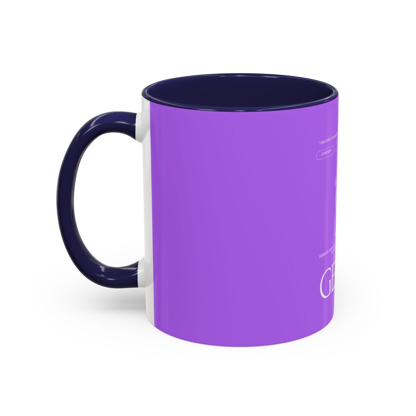 Gemini Zodiac Accent Coffee Mug — Purple Astrology Horoscope 11/15oz