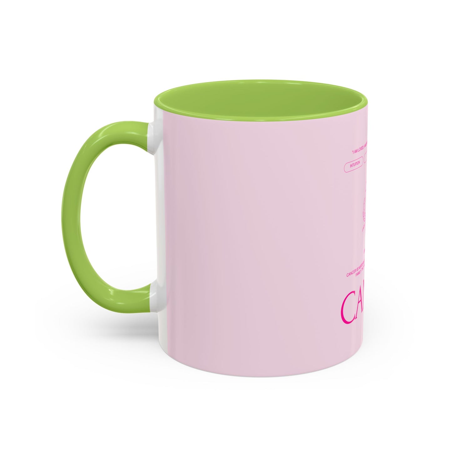 Cancer Zodiac Accent Coffee Mug — Pink Astrology Horoscope Gift (11/15oz)