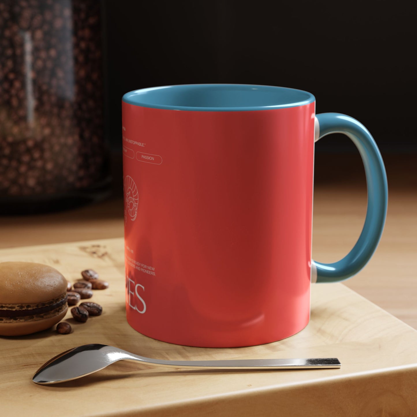 Aries Zodiac Accent Coffee Mug — Red Astrology Horoscope Gift (11/15oz)