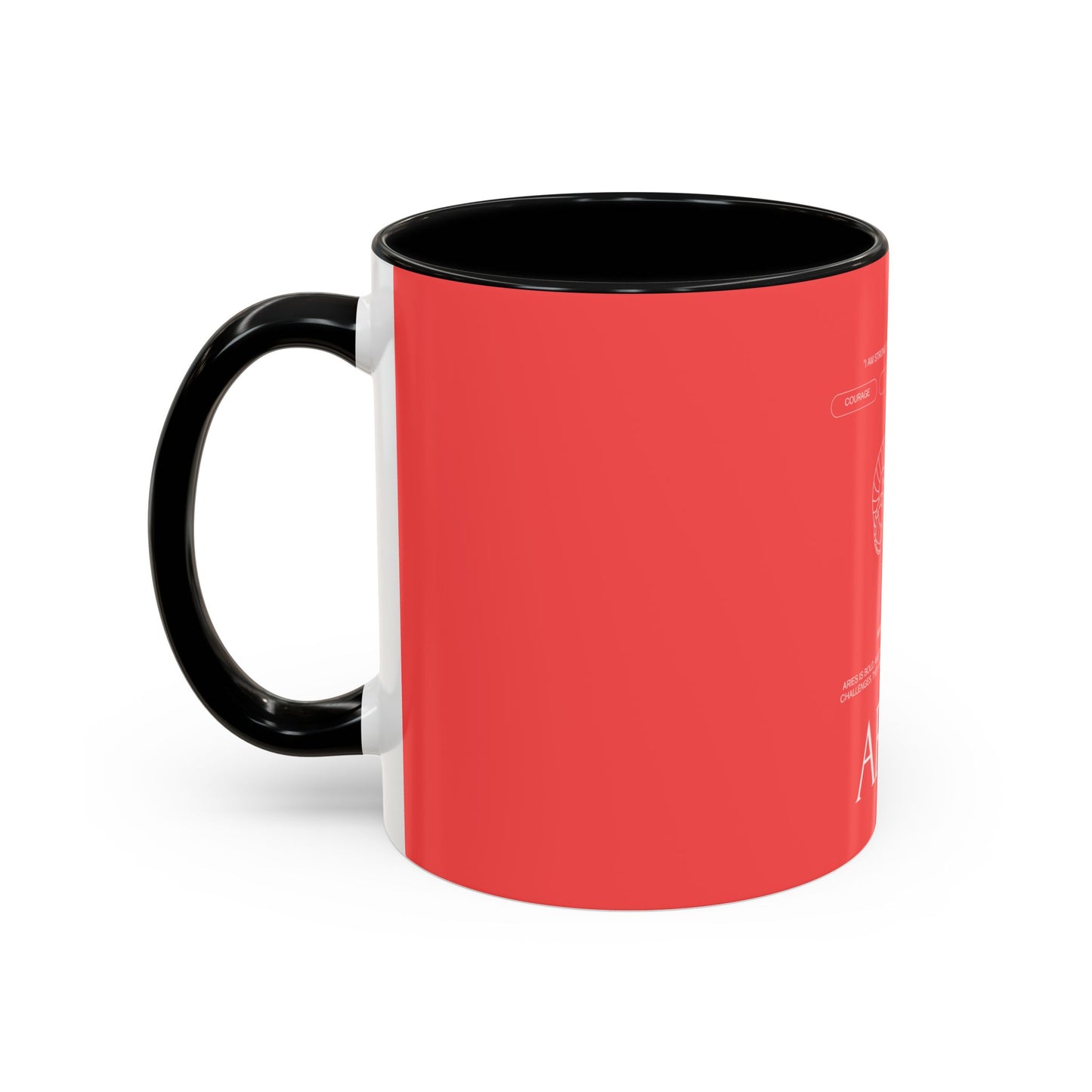 Aries Zodiac Accent Coffee Mug — Red Astrology Horoscope Gift (11/15oz)
